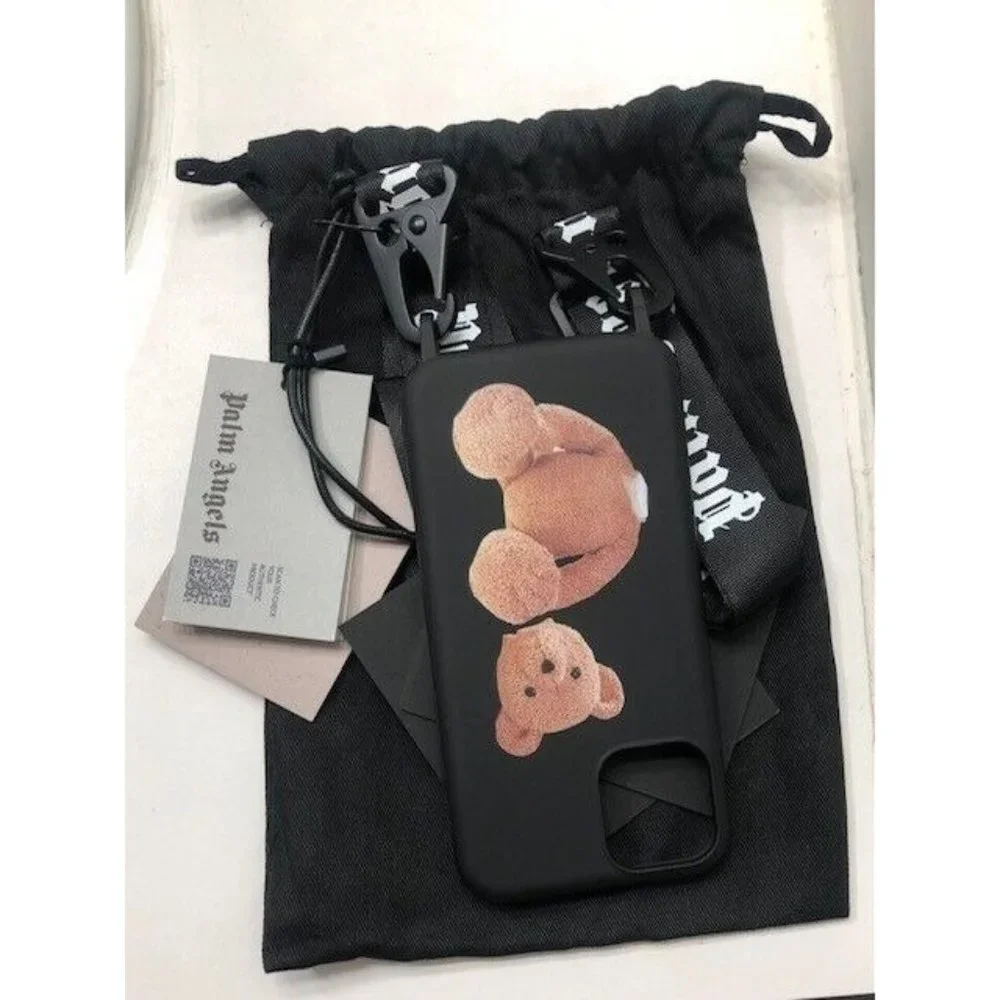 NEW $180 AUTHENTIC BLACK BROWN TEDDY BEAR IPHONE 11 PRO NECK CASE